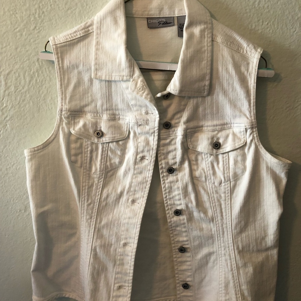 SOLD: White Jean Vest
